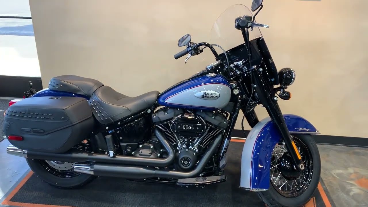 2023 Harley-Davidson Softail Heritage Classic in Bright Billiard Blue and Billiard Gray-FLHCS
