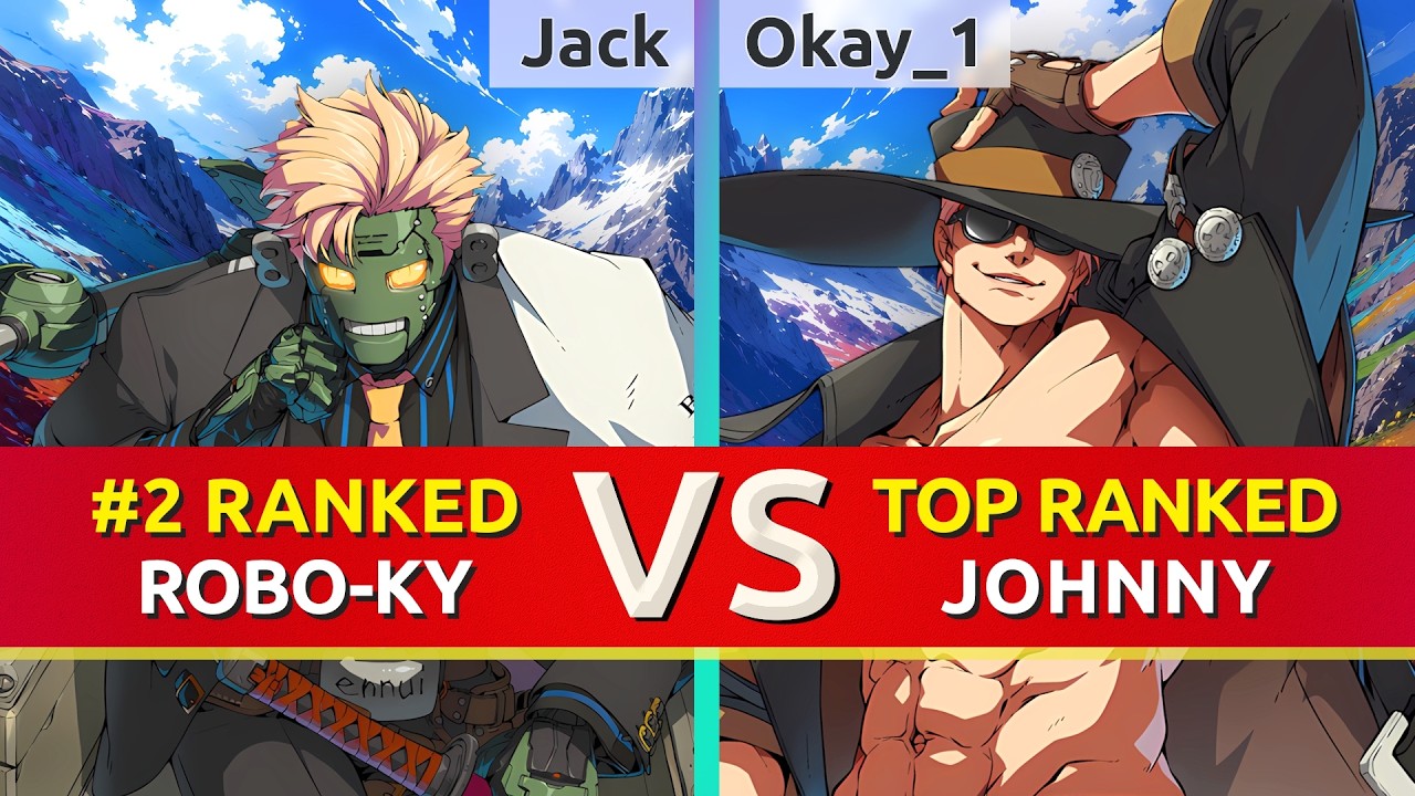 GGST ▰ Jack (#2 Ranked Robo-Ky) vs Okay_1 (TOP Ranked Johnny). High Level Gameplay