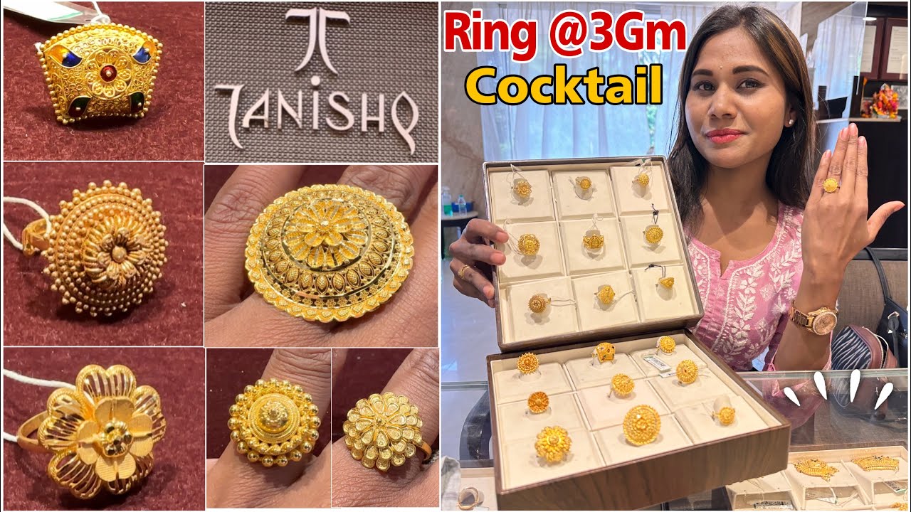 Tanishq Cocktail/Antique Gold Ring Designs & Price| Light Weight Tanishq Gold Ring Designs & Price