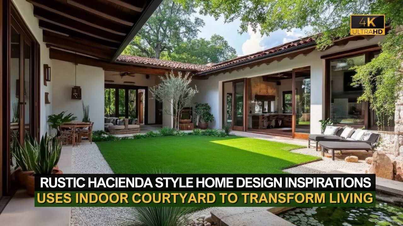 This Rustic Hacienda Style Home Uses an Indoor Courtyard to Transform Living