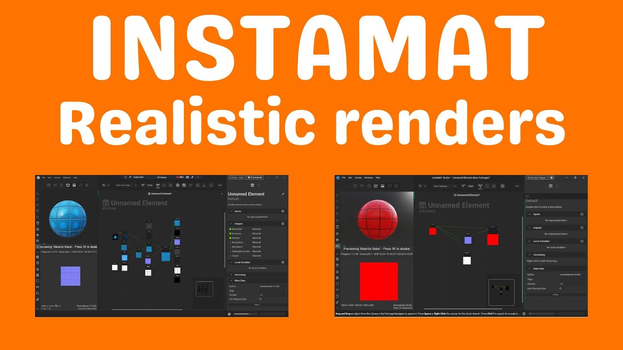 InstaMat edit parameters to create renders