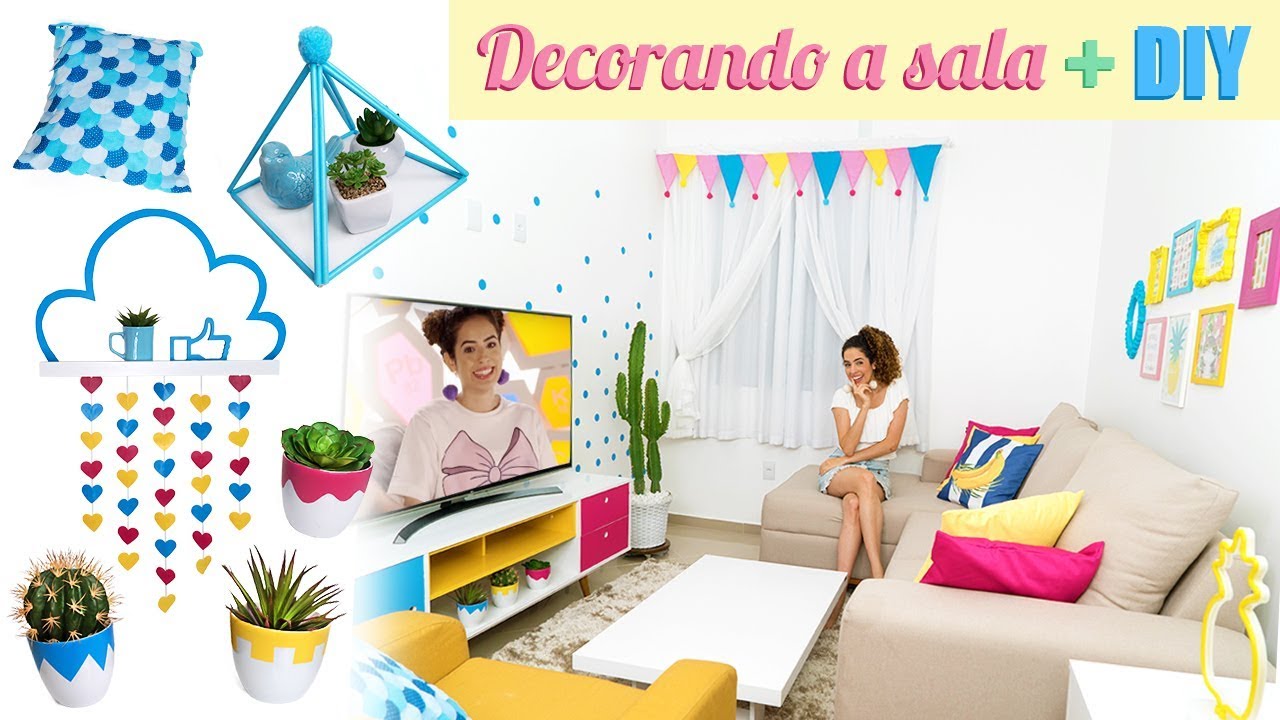 DECORANDO MINHA SALA PEQUENA: DIYs e muitas dicas p/ decorar gastando pouco! | Paula Stephânia