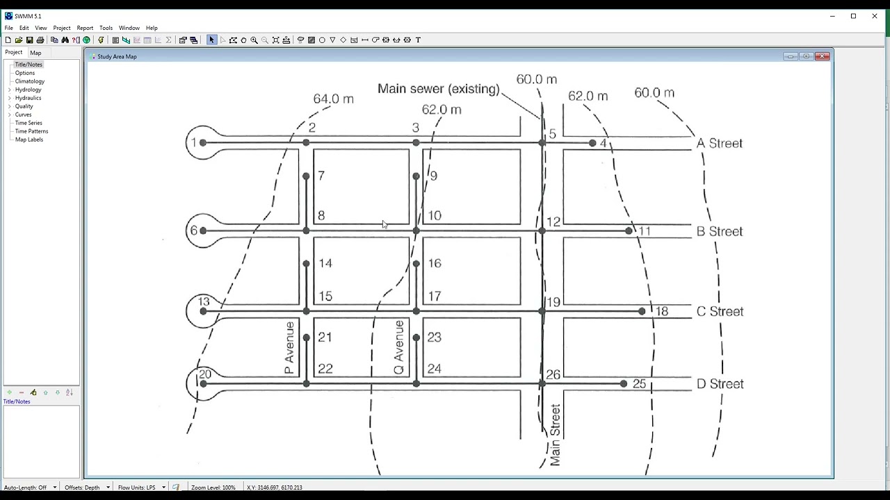 Sanitary sewer design using SWMM