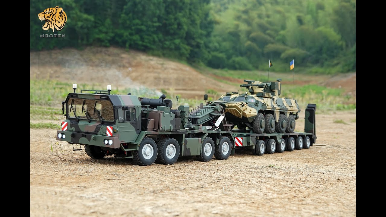 Hooben 1/16 Faun SLT-56 Elephant Tank Transporter RTR Camouflage Version Running In The Wild