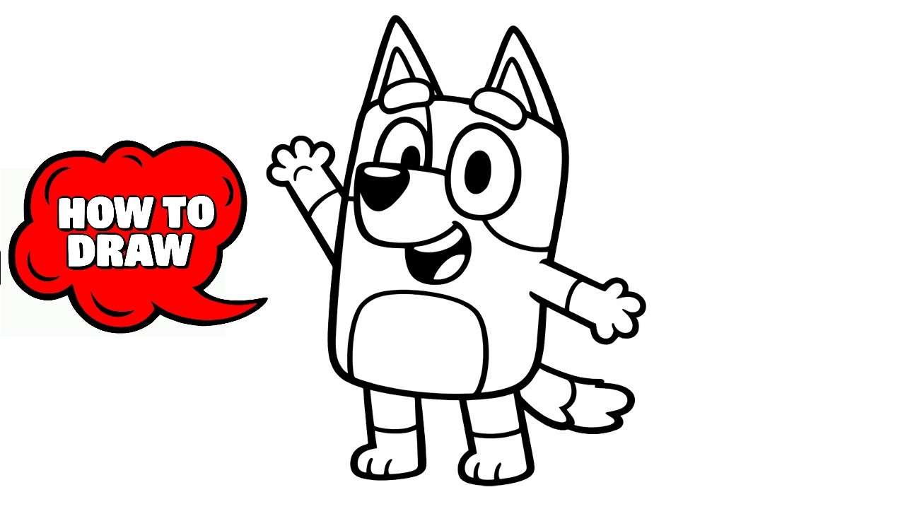How to Draw Bluey Easily for Kids | Cute Bluey Drawing Guide
