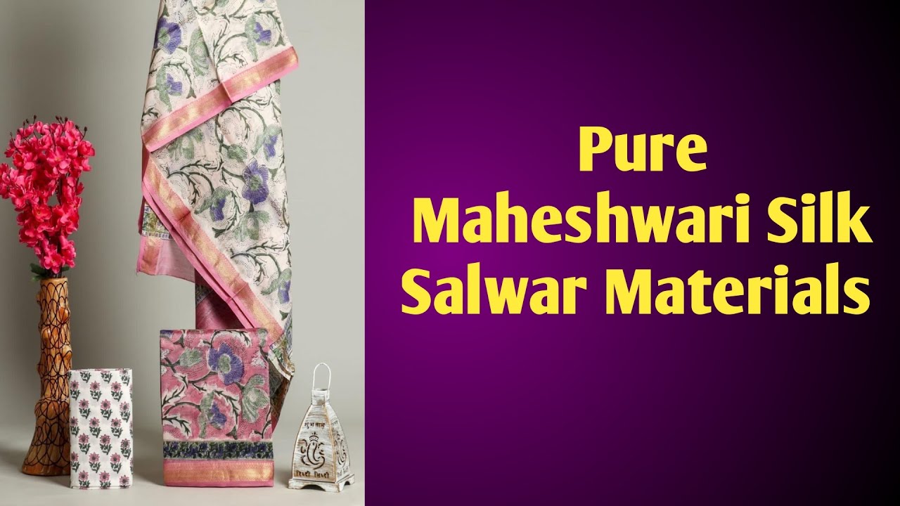 💕 Pure Maheshwari Silk Salwar Materials #trending#maheshwarisilk #salwarsuit #premiumquality 