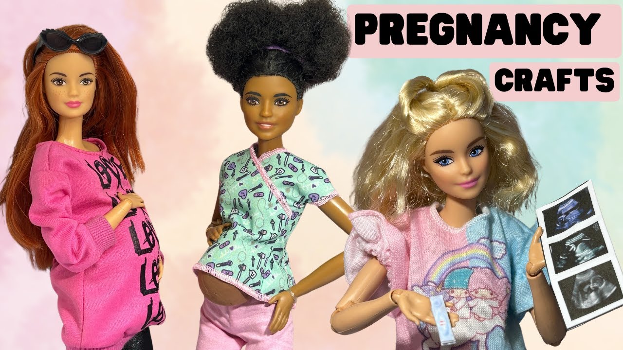 DIY 4 WAYS TO MAKE BARBIE DOLL PREGNANCY BUMPS plus TEST & SCAN PICTURES Craft for DOLLS/Baby bump