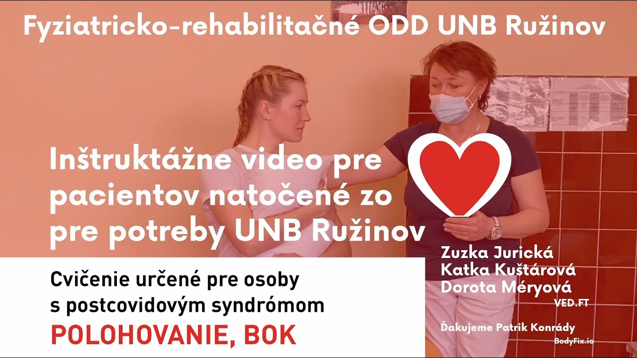 Cvičenie určené pre osoby s postcovidovým syndrómom – polohovanie, bok