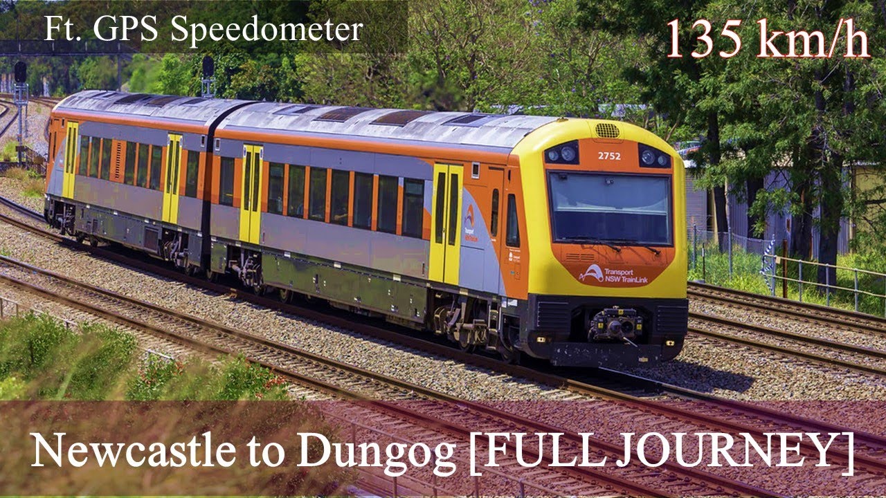 Newcastle to Dungog by train [FULL JOURNEY] ft. GPS Speedometer!