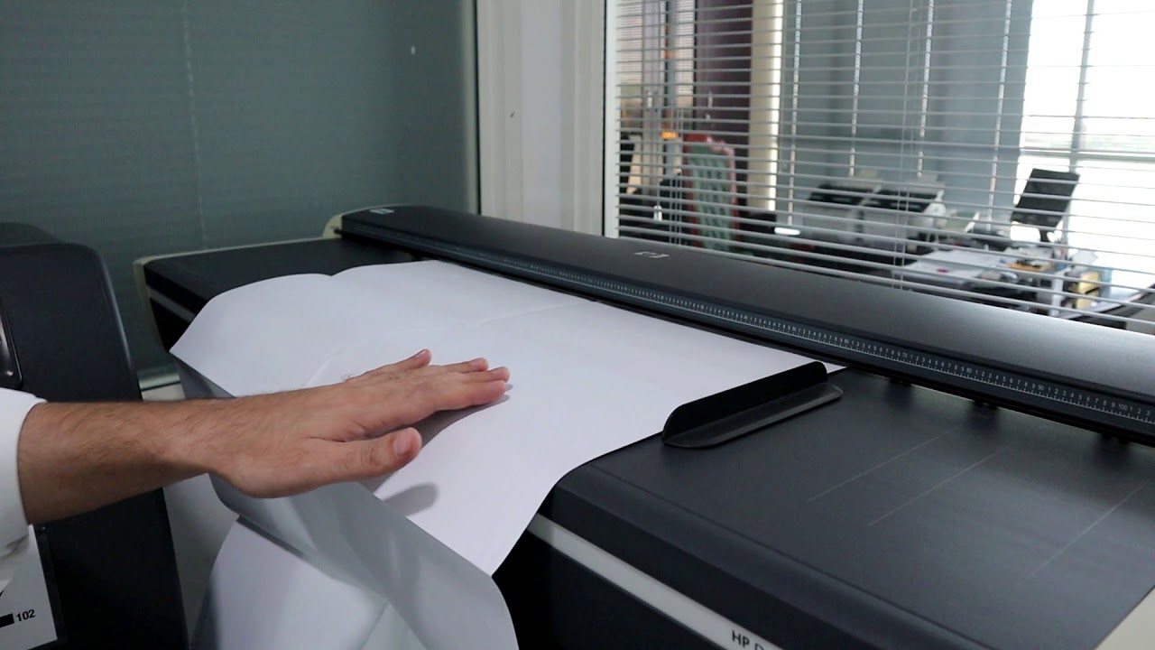 How to scan A1 size paper with hp designjet T1100 MFP