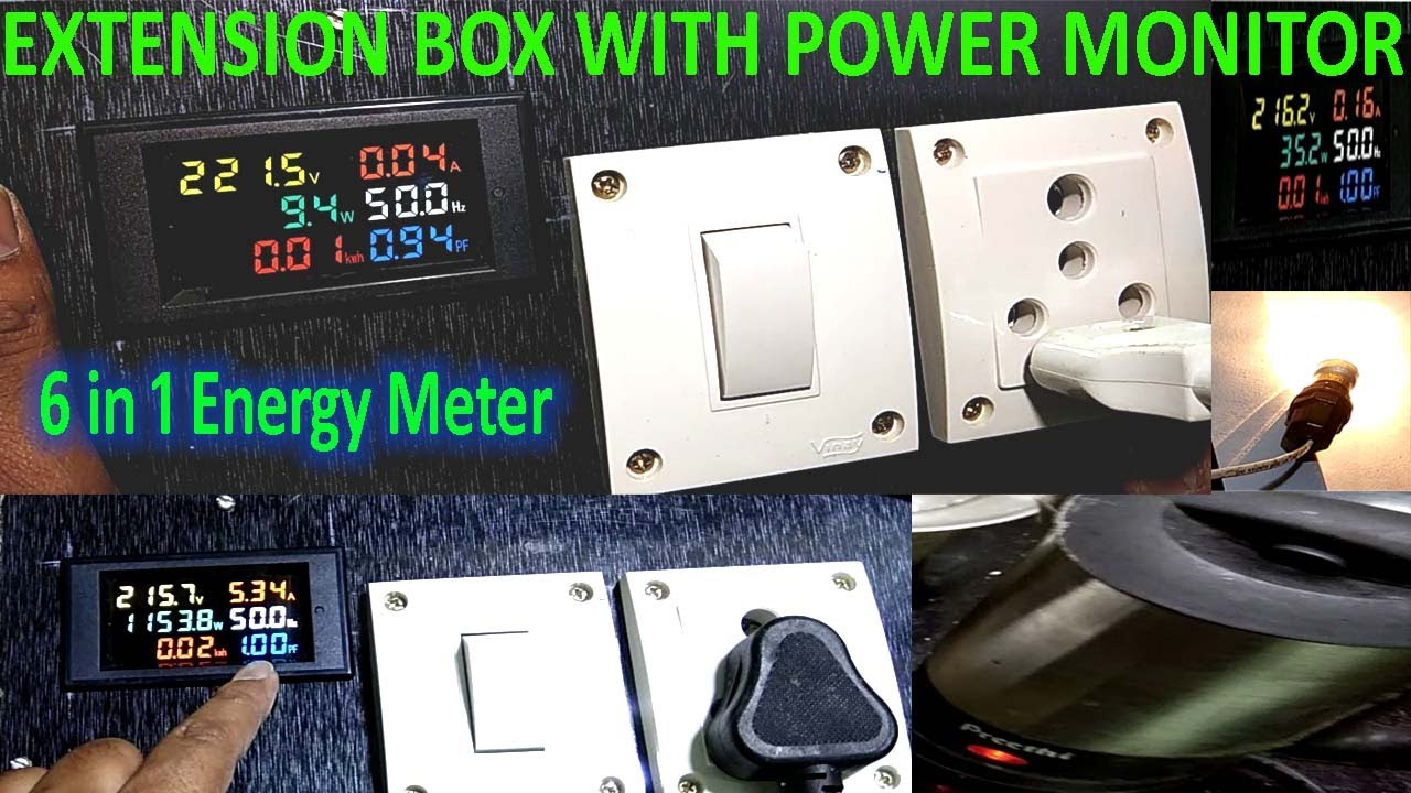 Multifunction Digital Ac Meter | Extension Box with Power Meter | Ac Energy Meter