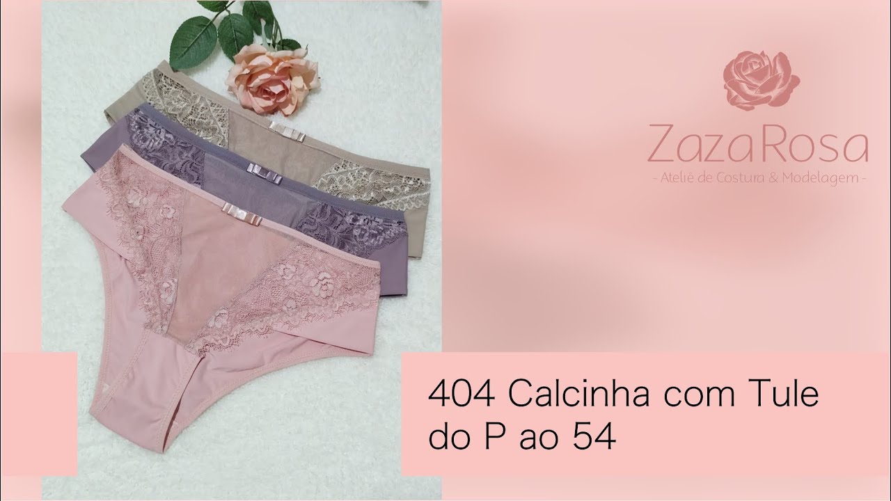 404 Calcinha com Tule do P ao 54 - Zaza Rosa.