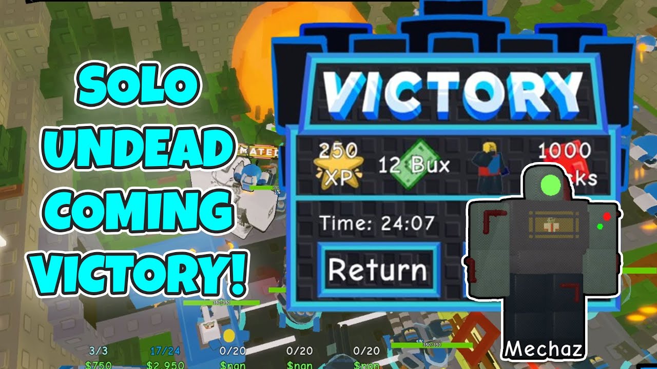 Solo Undead Coming Victory! Only 2 Tower in Doomspire Defense | ROBLOX