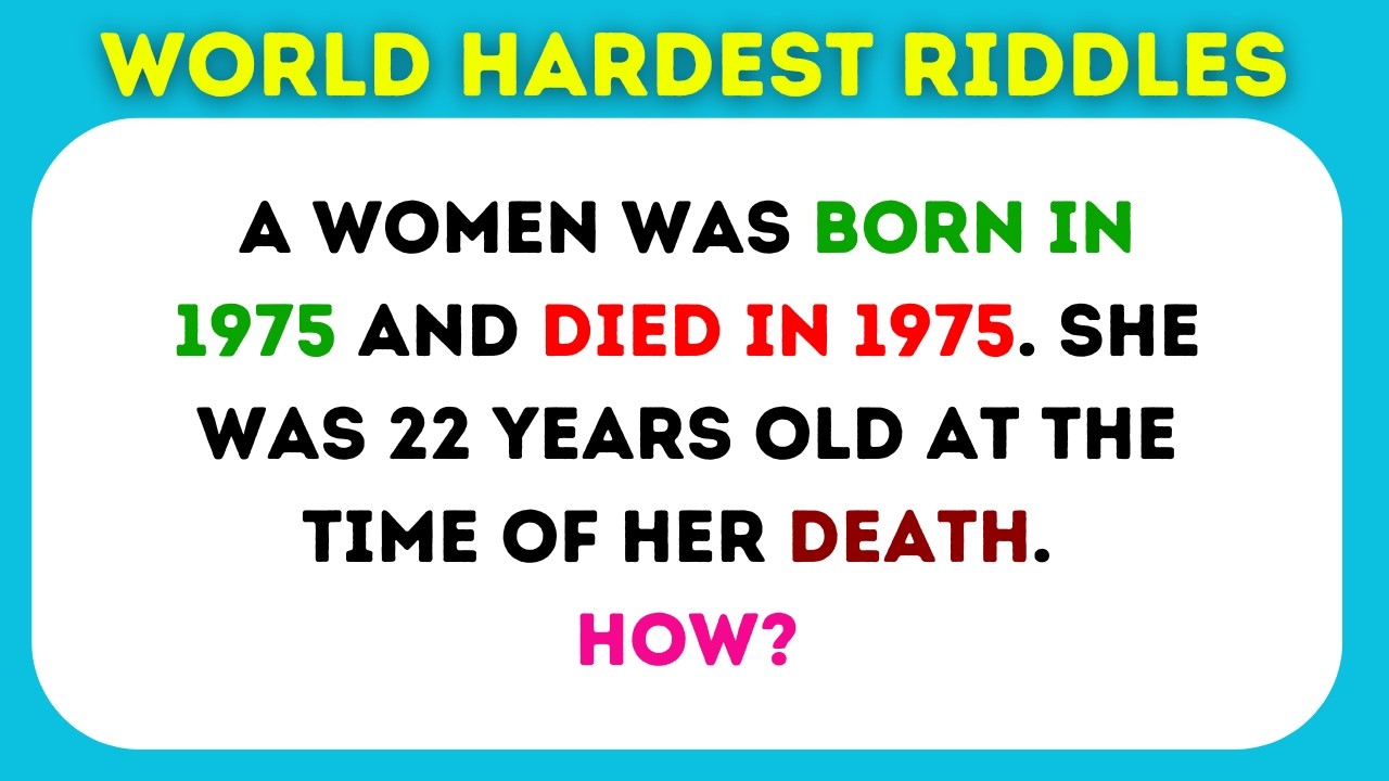 20 World Hardest and Impossible Riddles That Will Test Your Brain! #challenge