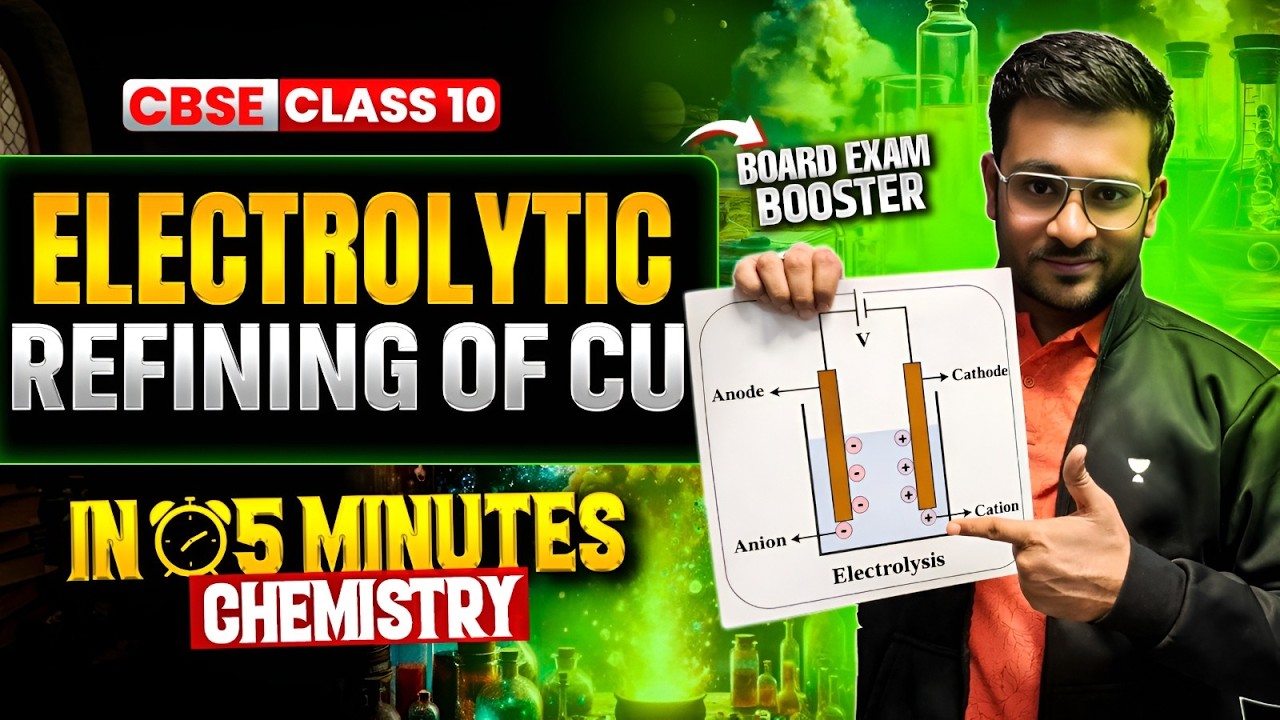 Understanding Electrolytic Refining of Copper: Step-by-Step Process Explained | Satish Sir