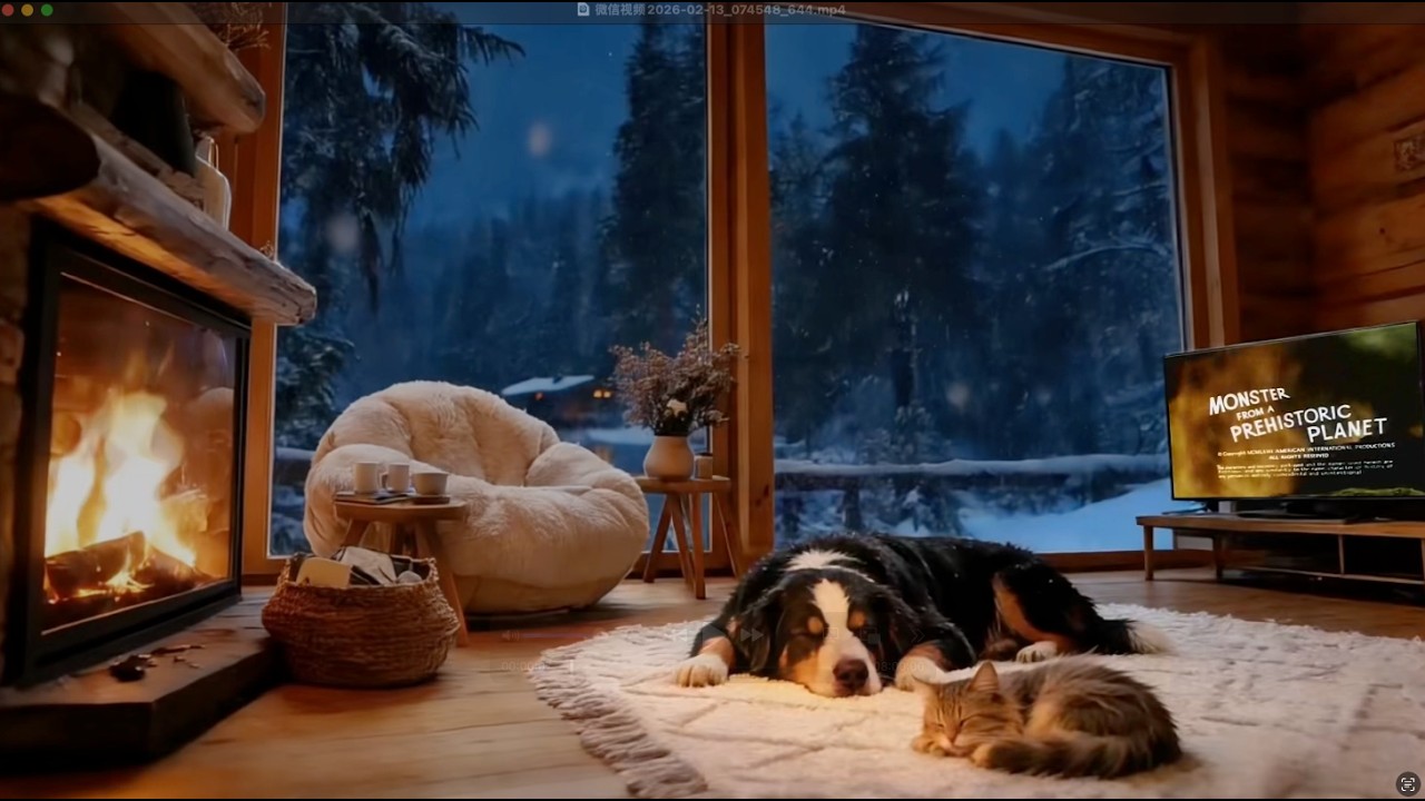 The Storm Keeps Raging, but Here It’s Warm | Cozy Cabin Sleep Sounds