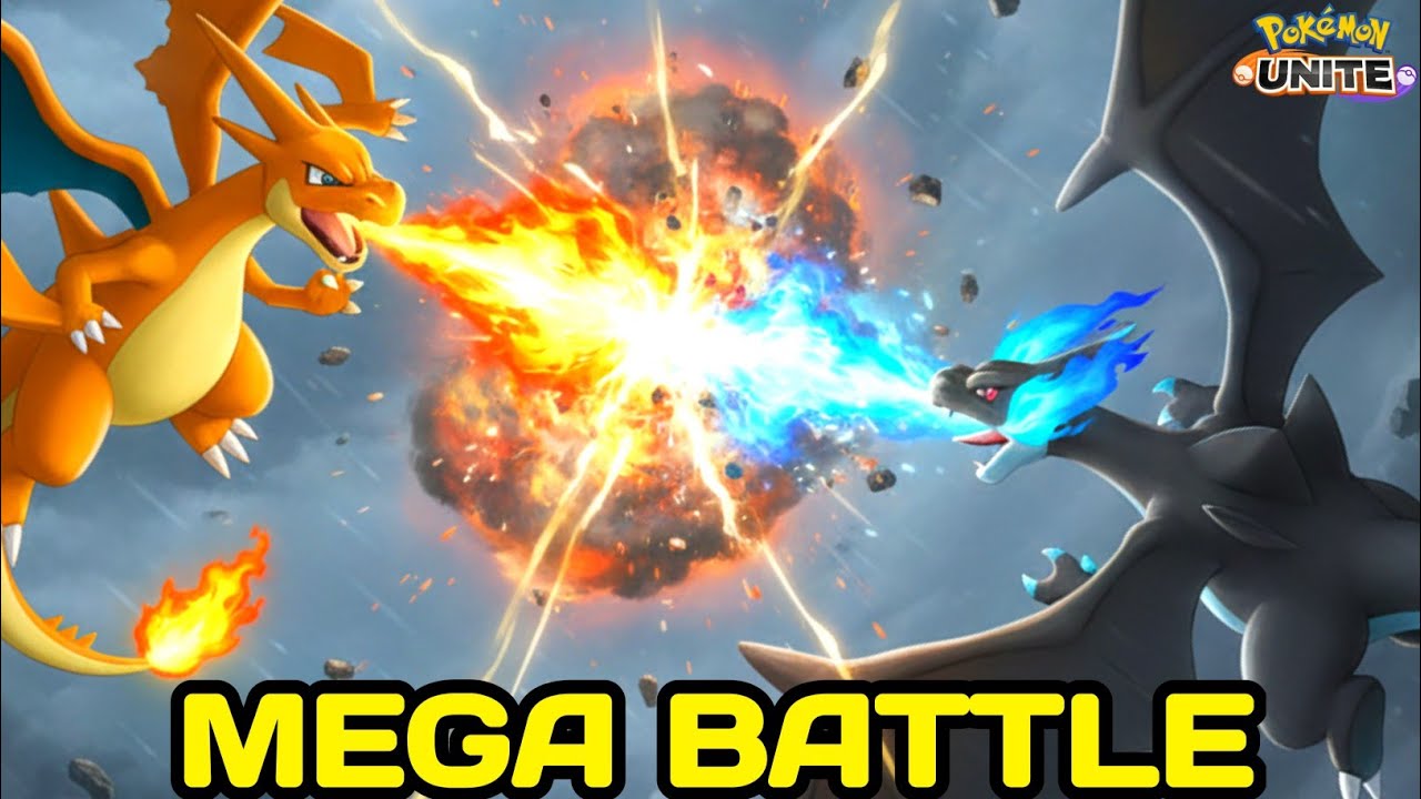 1v1 Mega Charizard X vs Mega Charizard Y 🔥 Mega Battle 😱💥 Pokemon Unite | NINZA PLAYS