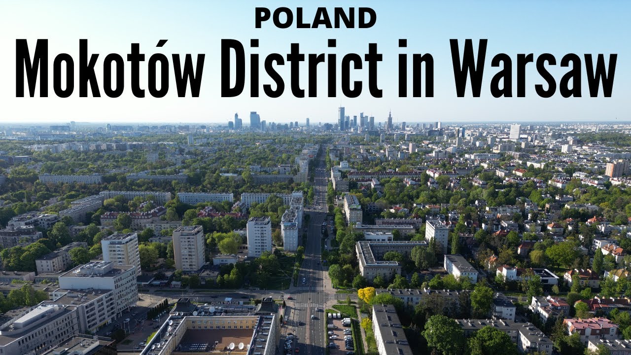 Mokotów District in Warsaw - 4K drone video