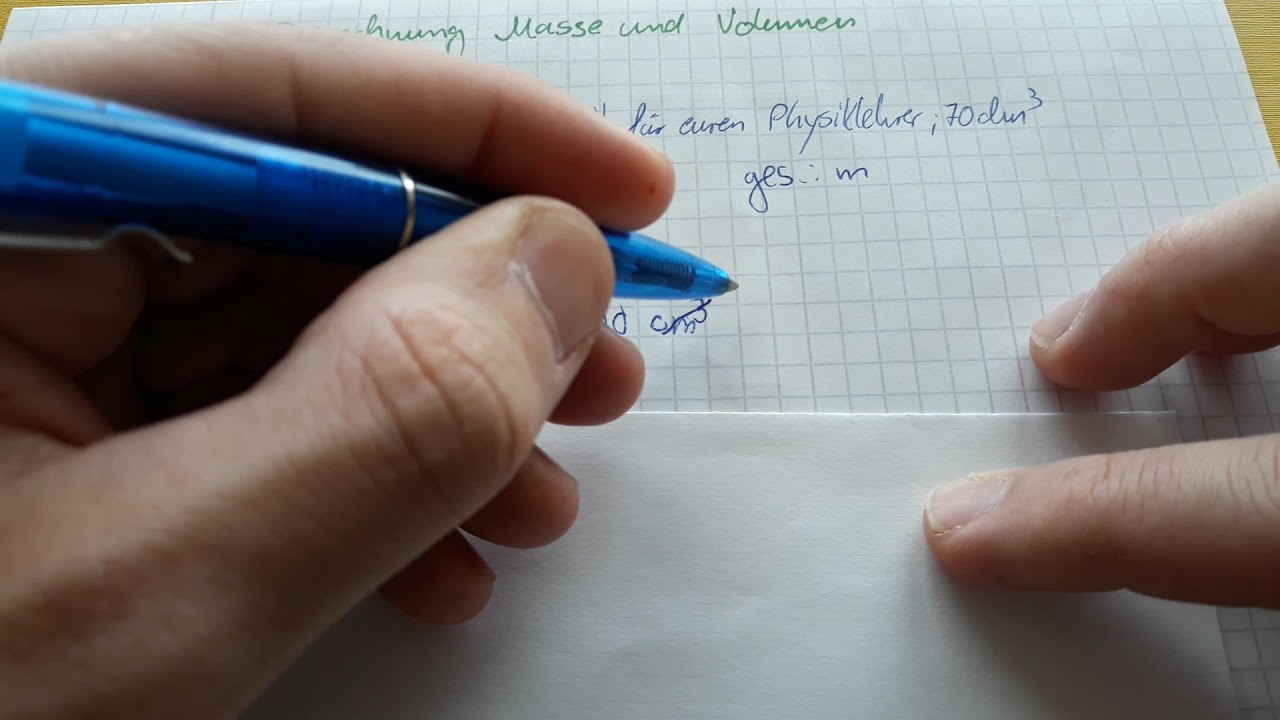 Berechnung Masse und Volumen