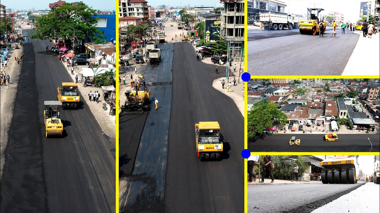 🚨PROJET 28KM : Phase finale du lot 3 avec la pose d'enrobé de 10CM du projet 4,400KM | Av. Kasa-Vubu