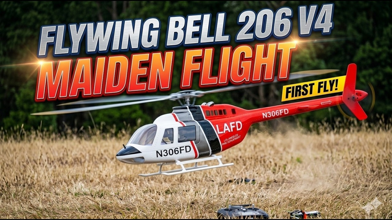 Радиоуправляемый вертолет Flywing Bell 206 V4 совершил свой первый полет, после того как первый в...