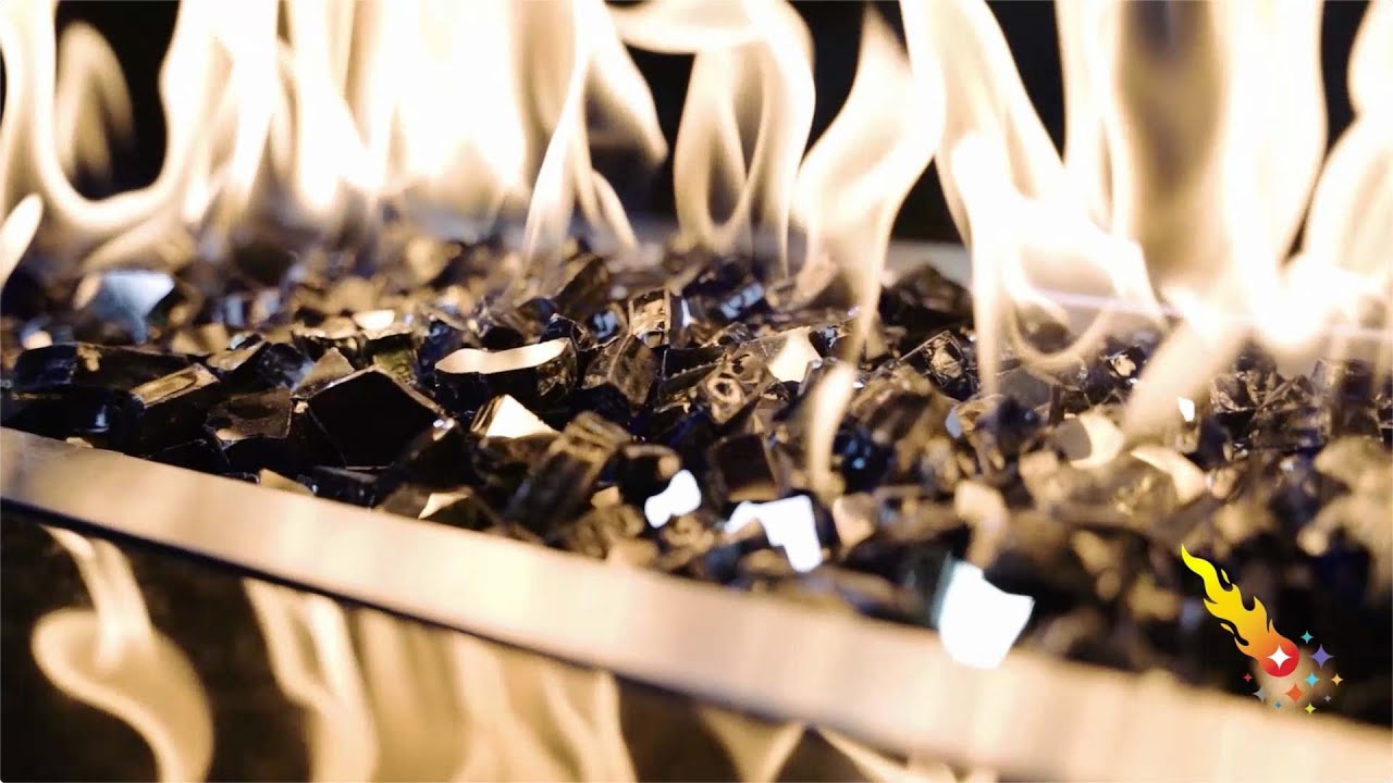 1/2" Reflective Tempered Fire Glass - Dark Matter Black