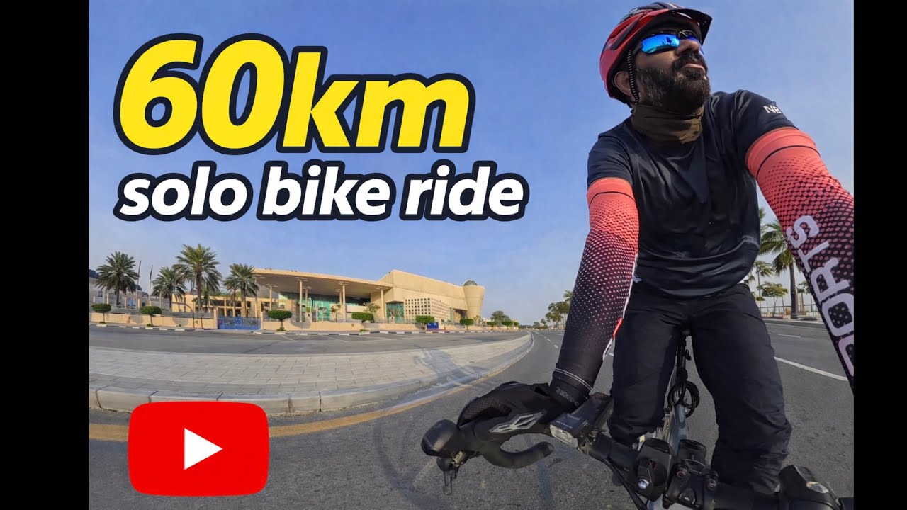 60km solo bike ride in Al-Khobar, Saudi arabia with Cannondale Road Bike. 