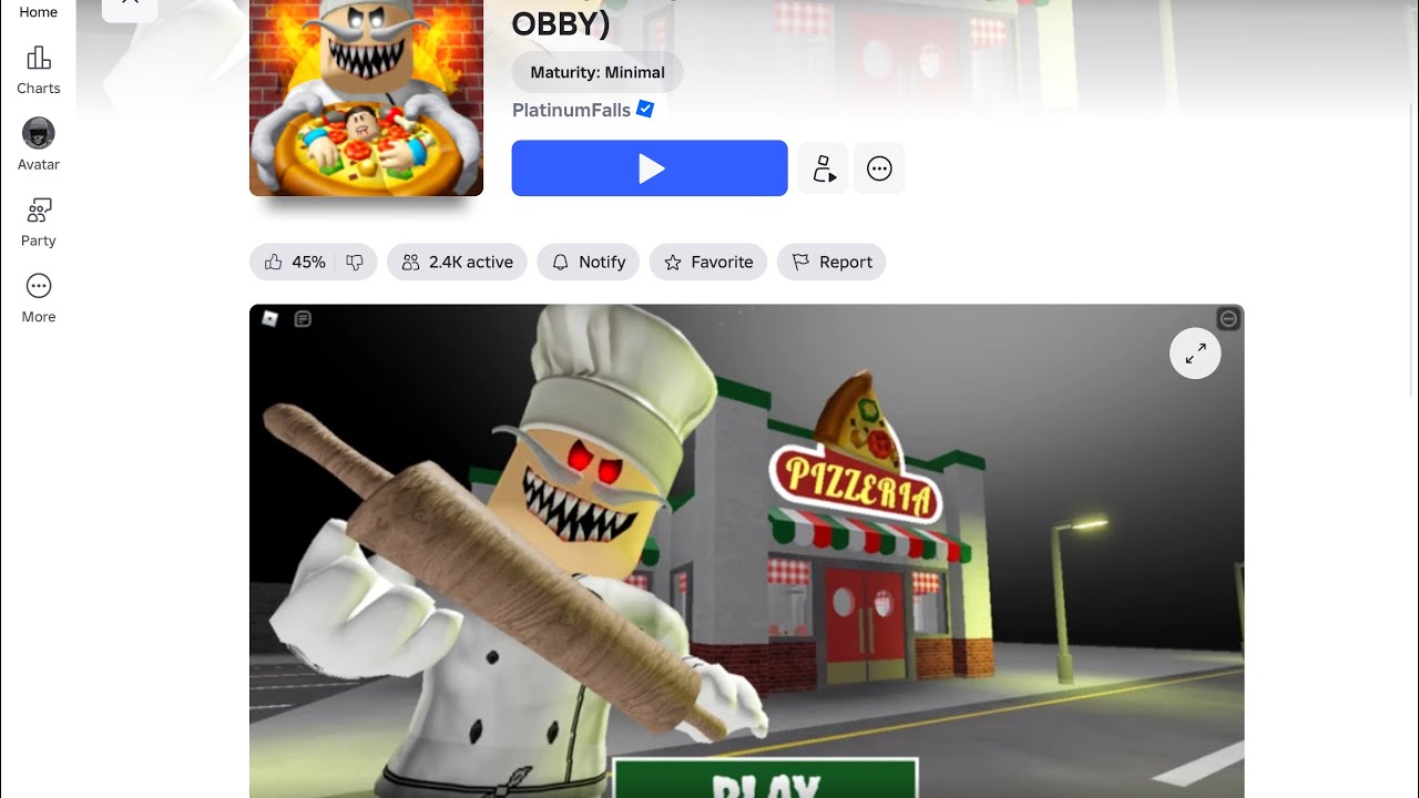 Escape the pizzeria Roblox