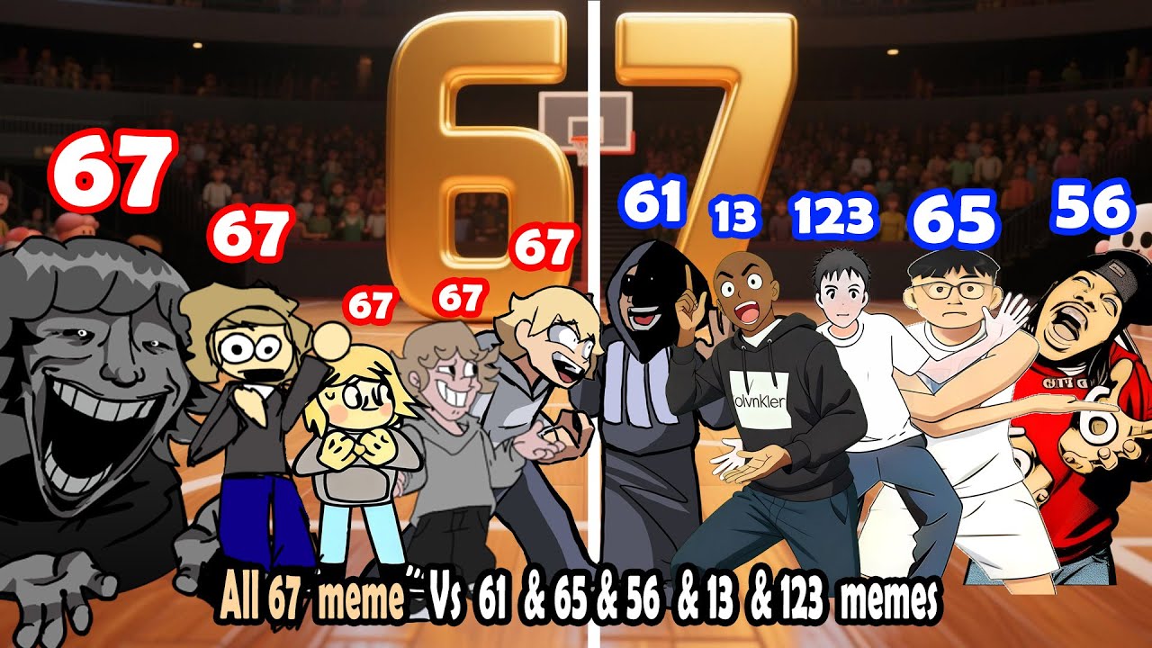 fnf all 67 meme Animation VS 61 & 65 & 123 & 56 & 13 memes song remix phonk -Friday Night Funkin'