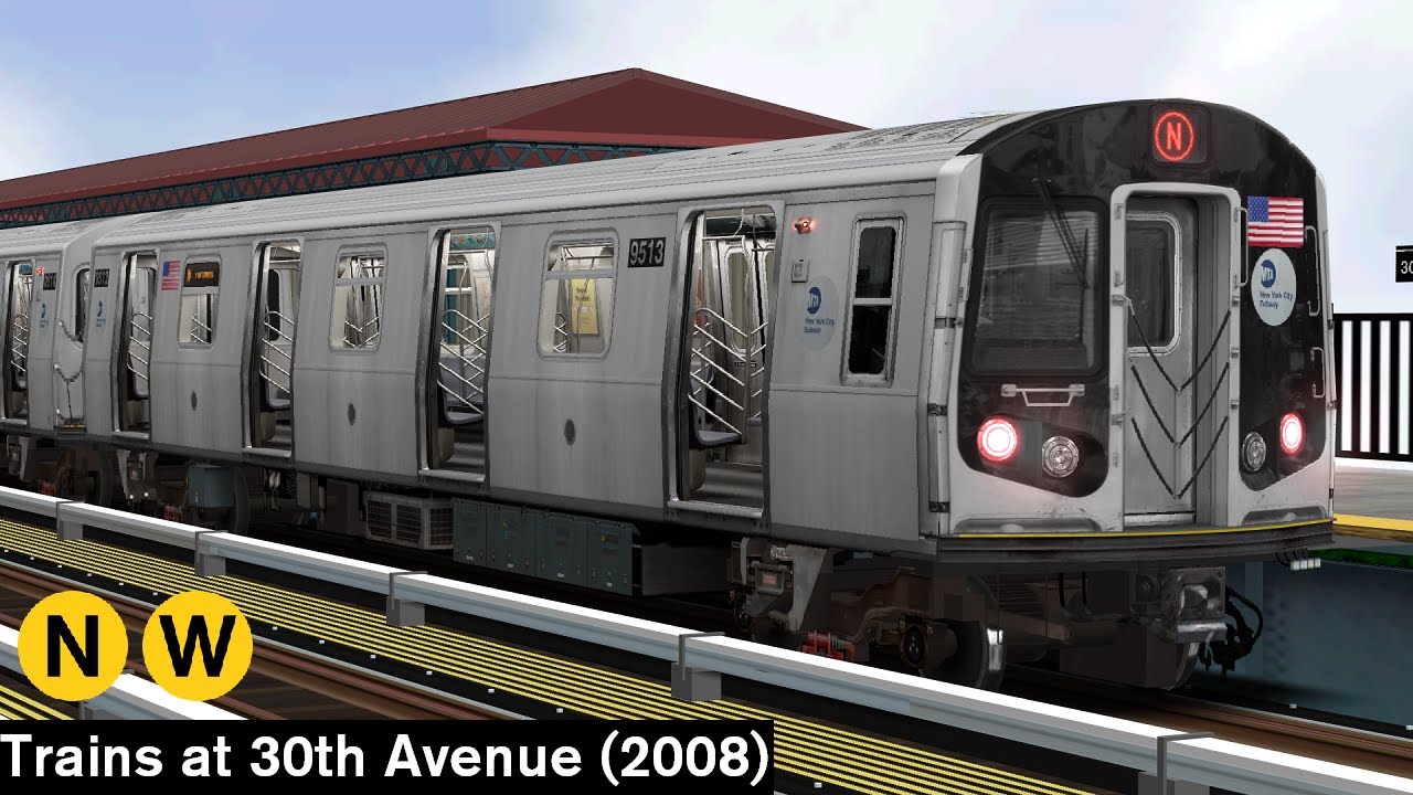 OpenBVE Virtual Railfanning: N and W Trains at 30th Avenue (2008)
