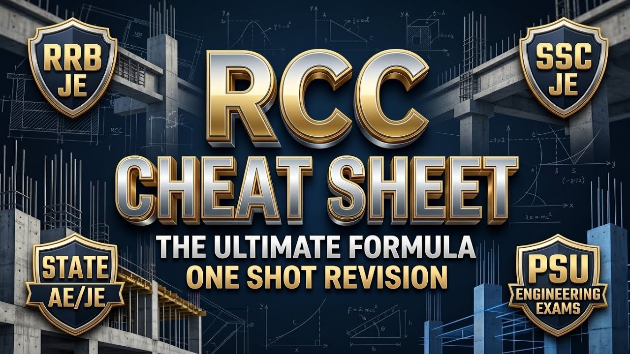 RCC Formula | One Shot Revision for RRB JE, SSC JE, State AE/JE & PSU Exams | Engineer Rocky #sscje 