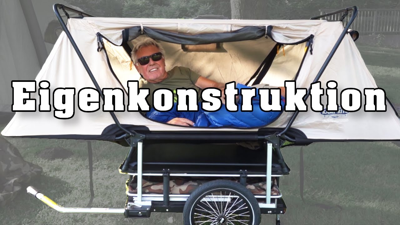 Rolandtrailer & Feldbettzelt, fast wie ein Fahrradwohnwagen, aber kompakter und leichter!