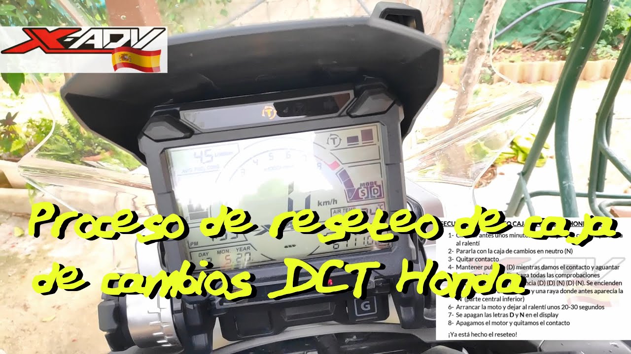 Vídeo tutorial de reseteo de caja de cambios DCT en Honda X-ADV, INTEGRA, NC, AFRICA TWIN...
