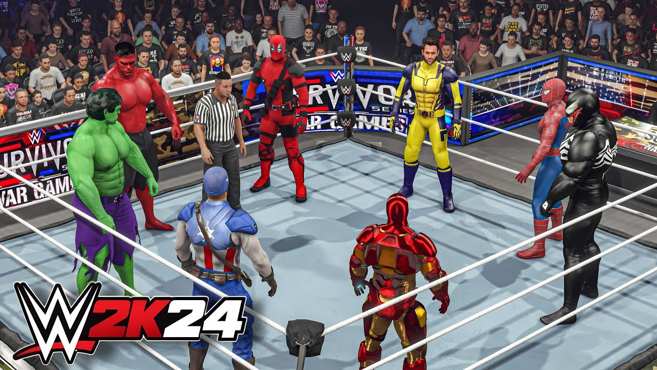 Best Marvel Characters Tag Team Elimination Match - WWE 2K24
