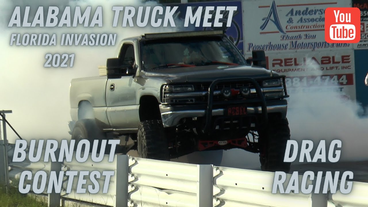 ALABAMA TRUCK MEET 2021 | FLORIDA INVASION | BURNOUT CONTEST | GAS BURNER VS DEISEL | TRUCK RACING