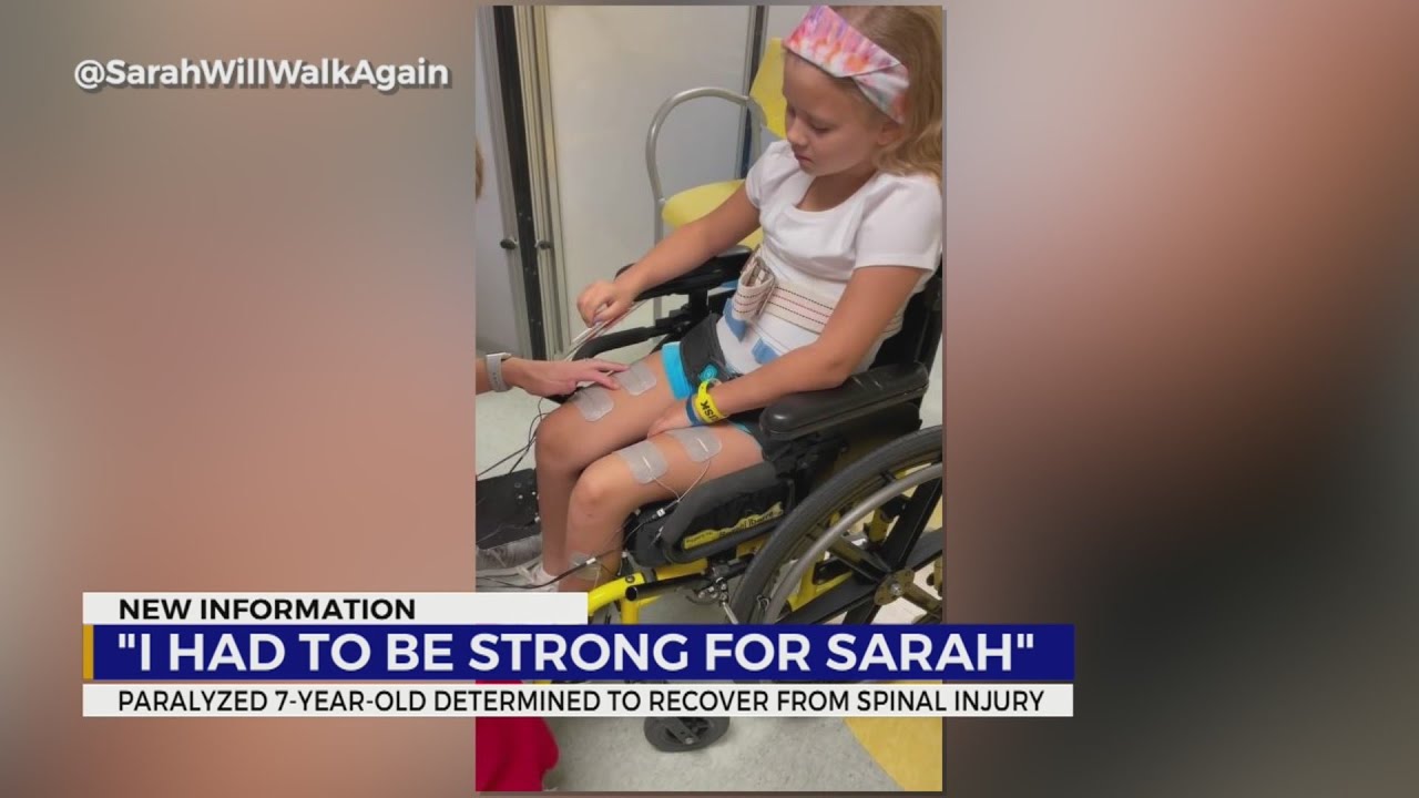 Paralyzed 7-year-old determined to walk again