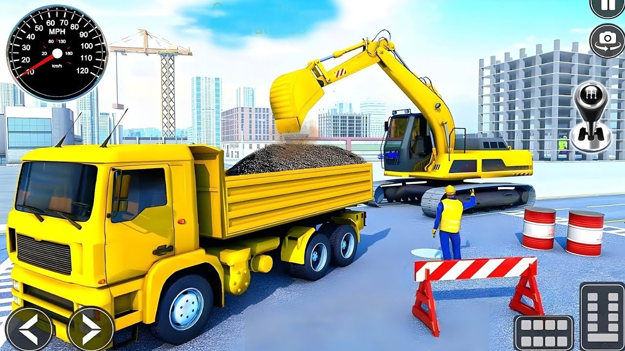 Highway Road Construction Gameplay | Realistic Road Builder Game | Android Walkthrough Gaming