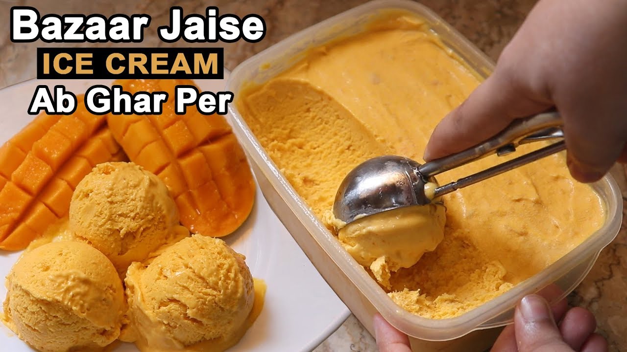 Mango Ice Cream Recipe - Homemade Ice cream (Only 3 Ingredients) | No Eggs | No Ice Cream Machine