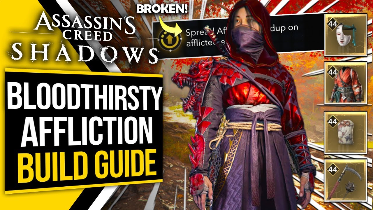 Assassin's Creed Shadows BEST Bloodthirsty Affliction Naoe Build Guide!