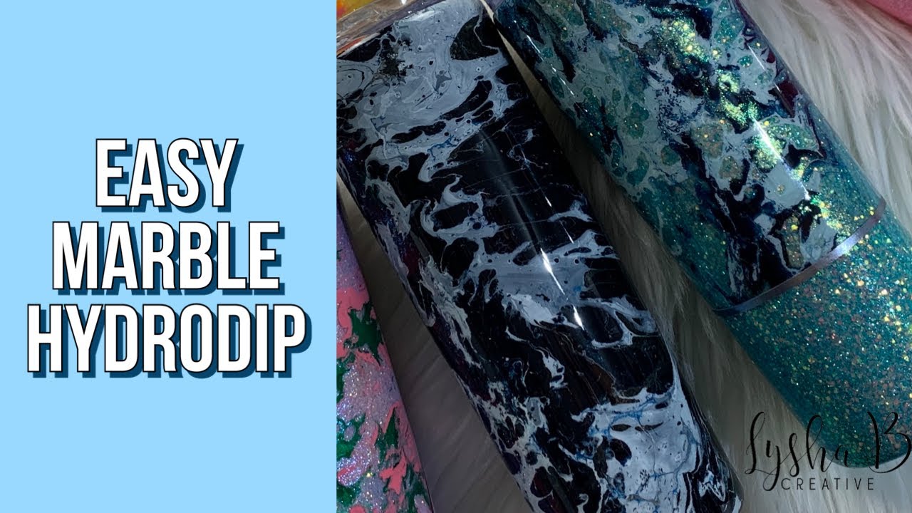 Hydrodip tumbler tutorial, easy marble marabu inks, Paint dipped tumblers