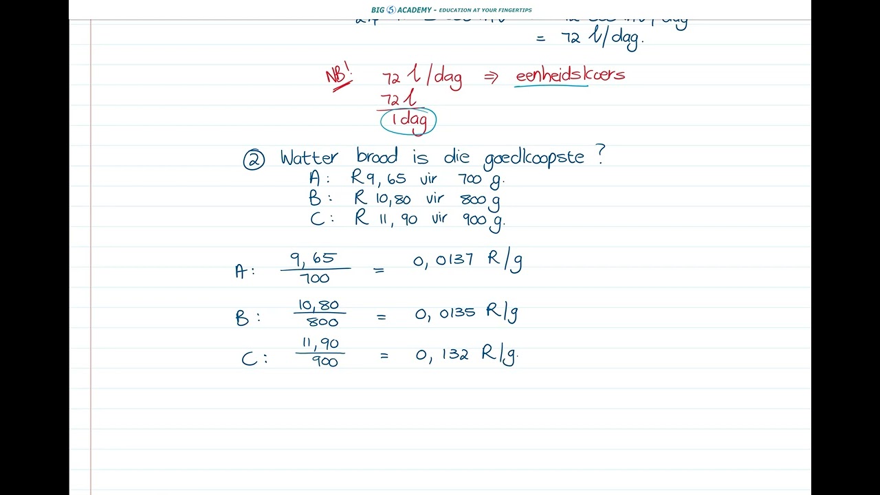 Graad 9 | Wiskunde | Kwartaal 1 | Les 4 - Koers