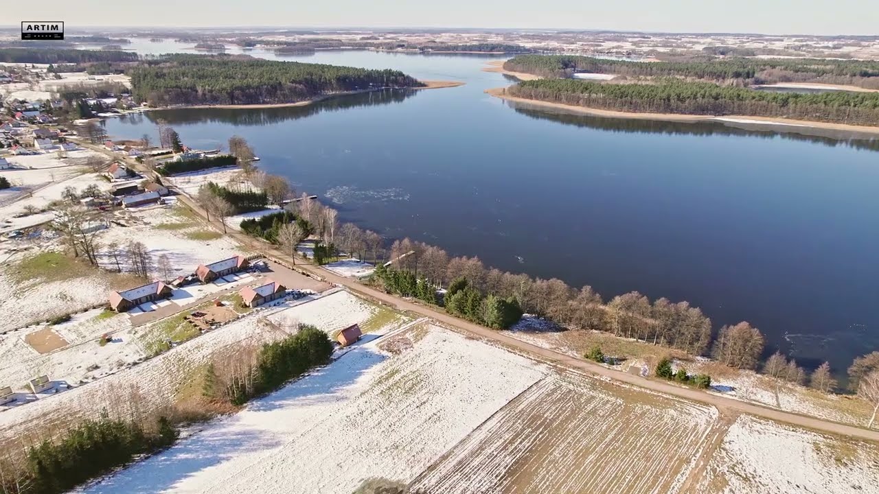 Jagodne Wielkie działka nad jeziorem na sprzedaż. Film z drona Fotoartim