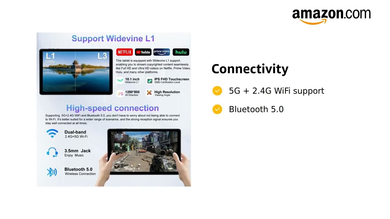 2025 JUEDUR Tablet Android 14, 10-inch 