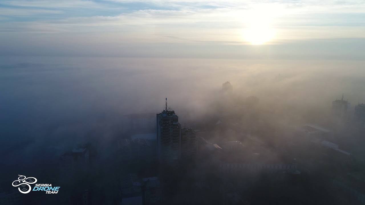 Magla iznad Pančeva - Aerial Fog over Pancevo 4K