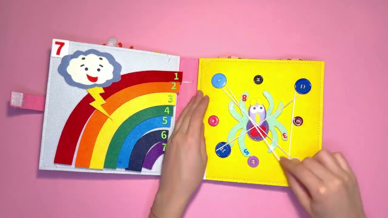 PolyPulse Interactive Montessori Quiet Book for Toddler Girls & Boys - Sensory Book