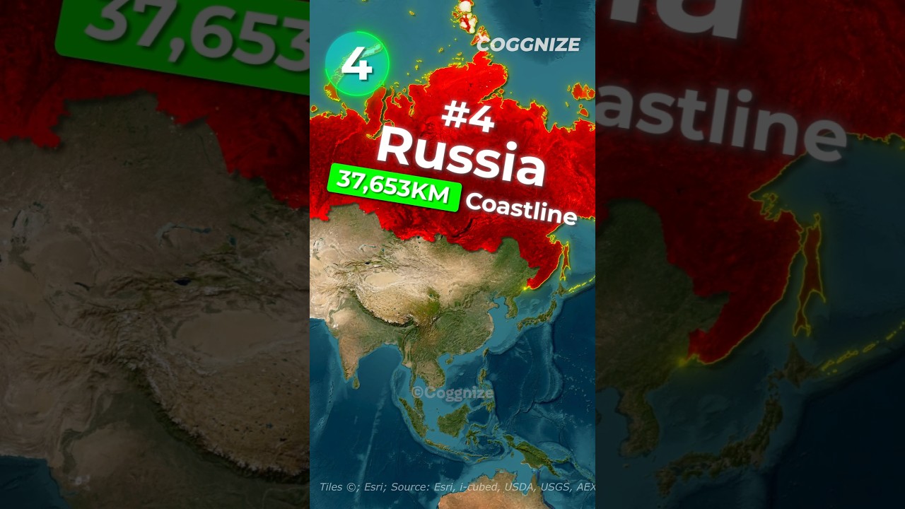 Какая страна имеет самую длинную береговую линию? #шорты