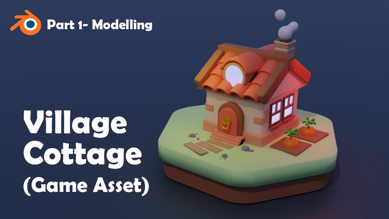 The Village's Cottage🏠💖| Be a 3D illustrator in 30 mins| Game Asset|  Blender Tutorial Part 1