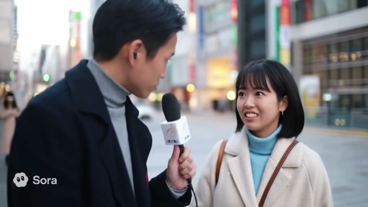 自分がAIだと気付いた人たちの街頭インタビュー【Sora2】