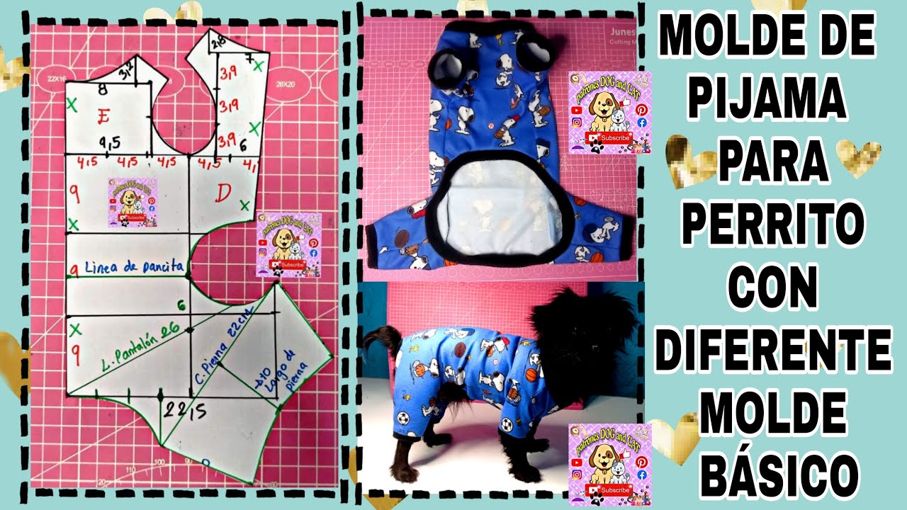 MOLDE DE PIJAMA O ENTERIZO  PARA PERRITO