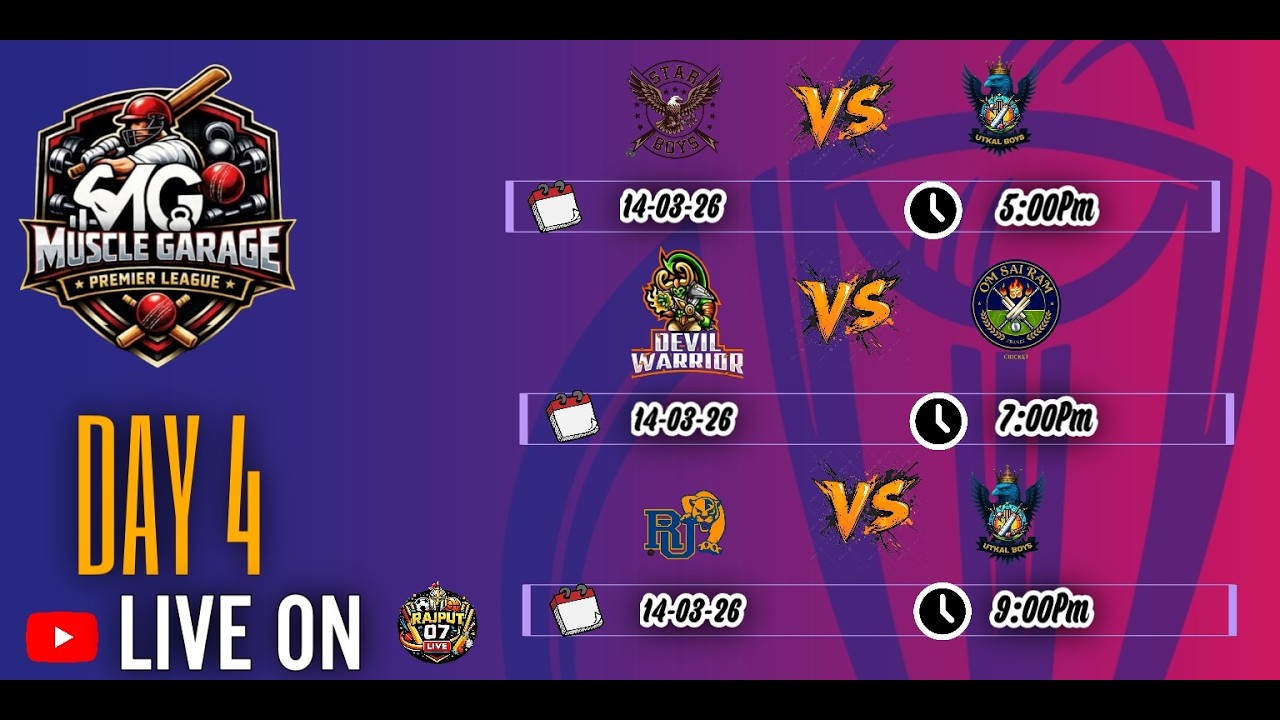 MG PREMIER LEAGUE SEASON 1 // DAY 4 // LIVE ON RAJPUT 07 LIVE